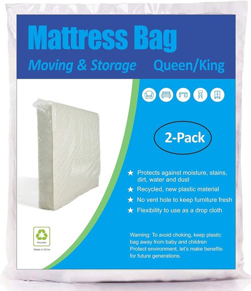 ComfortHome Mattress Bag - Durable Protection for Moving & Storage | Queen & King Size, 2 Pack