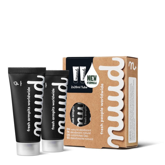 nuud Smarter Black | 2 x 20ml | 100% natural, vegan cream deodorant, effective for 3 days, no perfume, aluminium or alcohol, for women & men, enough for 4-5 months, dermatologically approved.