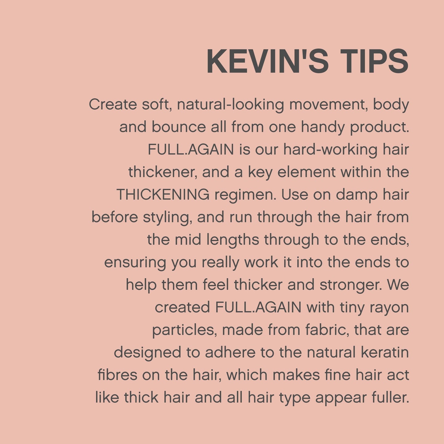 KEVIN.MURPHY FULL.AGAIN - Hair Thickening Lotion - for Strand Repair - for Fine and Thinning Locks - Volumiser - Sulphate and Paraben Free - 150 ML / 5.1 FL OZ