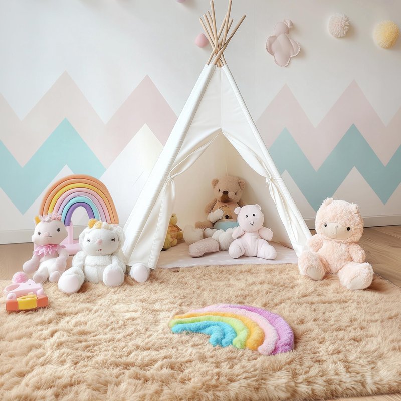 OLANLY 4x9 Area Rugs for Living Room Bedroom, Machine Washable Soft Fluffy Shaggy Bedside Rug, Indoor Floor Carpet for Kids Girls and Boys, Dorms, Nursery Rooms, Home Decor Aesthetic, Beige