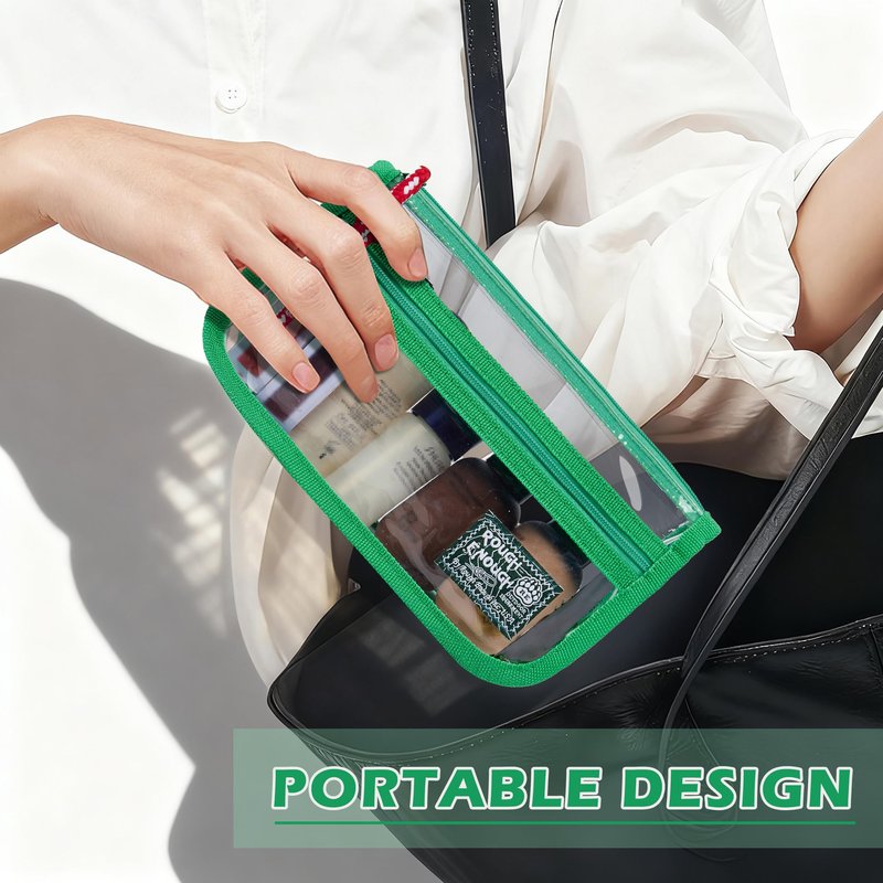 Rough Enough Clear TSA Approved Toiletry Bag Small Travel Makeup Case Organizer Pouch with Zipper for Women Men