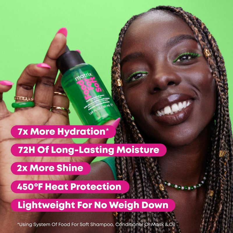 MATRIX Food For Soft Shampoo, Conditioner and Oil Set for Dry & Brittle Hair - Softens, Smoothes, and Reduces Frizz, With Avocado Oil & Hyaluronic Acid, Vegan, Replenishes Hydration and Adds Shine