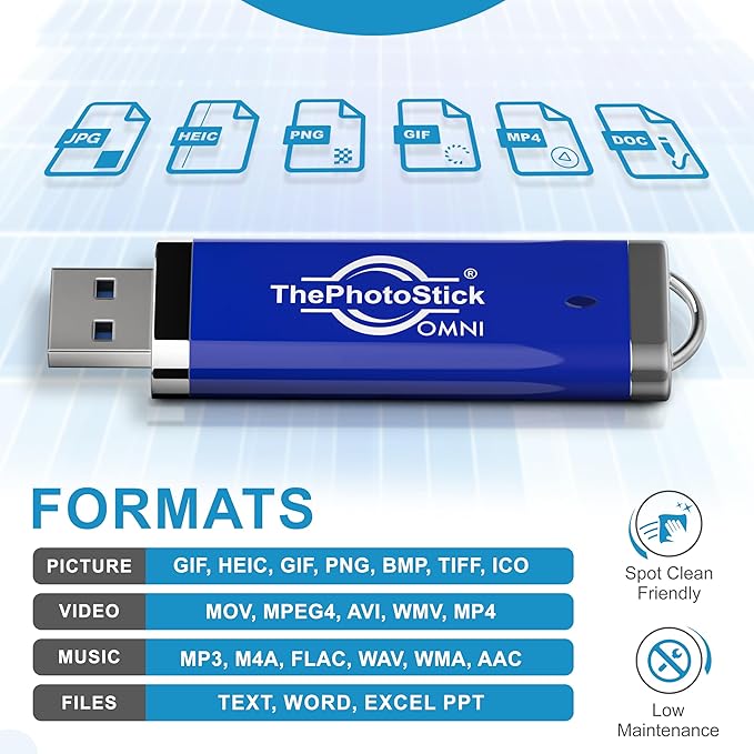 ThePhotoStick® Omni 256GB USB Flash Drive & Memory Stick – Automatic Photo & Video Backup for iPhone, Android, Mac & PC – Multiport Connection to Easily Store & Transfer Files