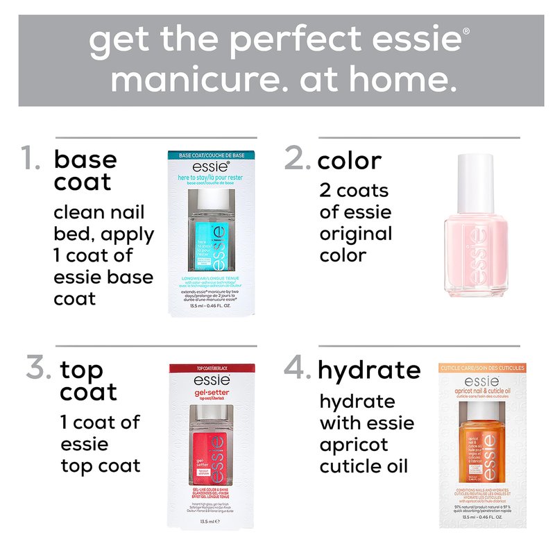 essie Nail Care, 8-Free Vegan, Strong Start Base Coat, strengthening nail polish, 0.46 fl oz