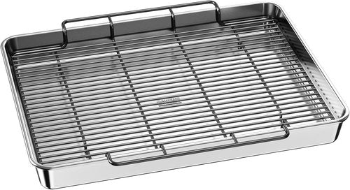 Baker's Secret Non-Toxic Roasting Pan - 18" Large Aluminum Roaster with Rack | Eco-Friendly & PFOA-Free