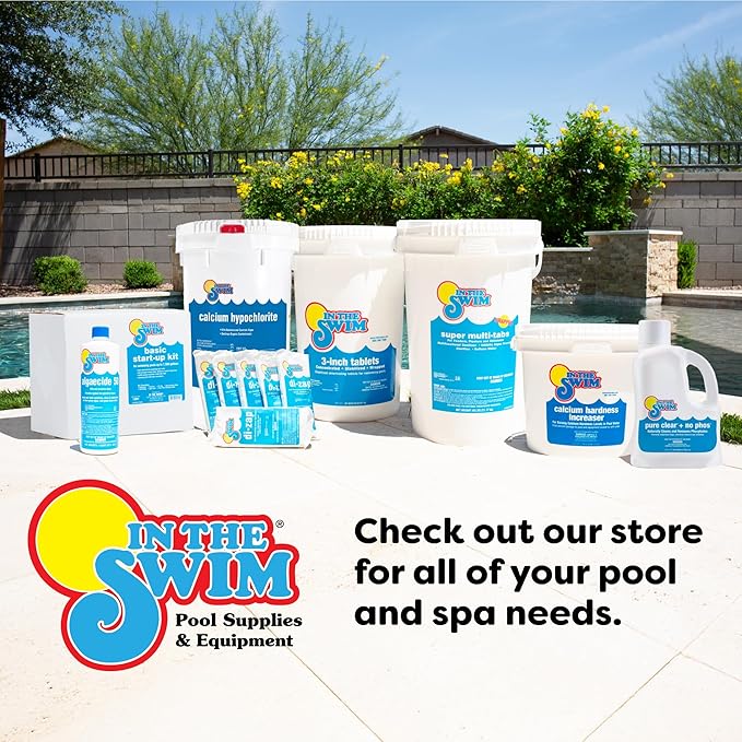 In The Swim Chlorine and Shock Bundle for Sanitizing Swimming Pools – Includes 10 Pound Bucket of 3 Inch Stabilized Chlorine Tablets and 6 x 1 Pound Bags of 68% Cal-Hypo Pool Shock