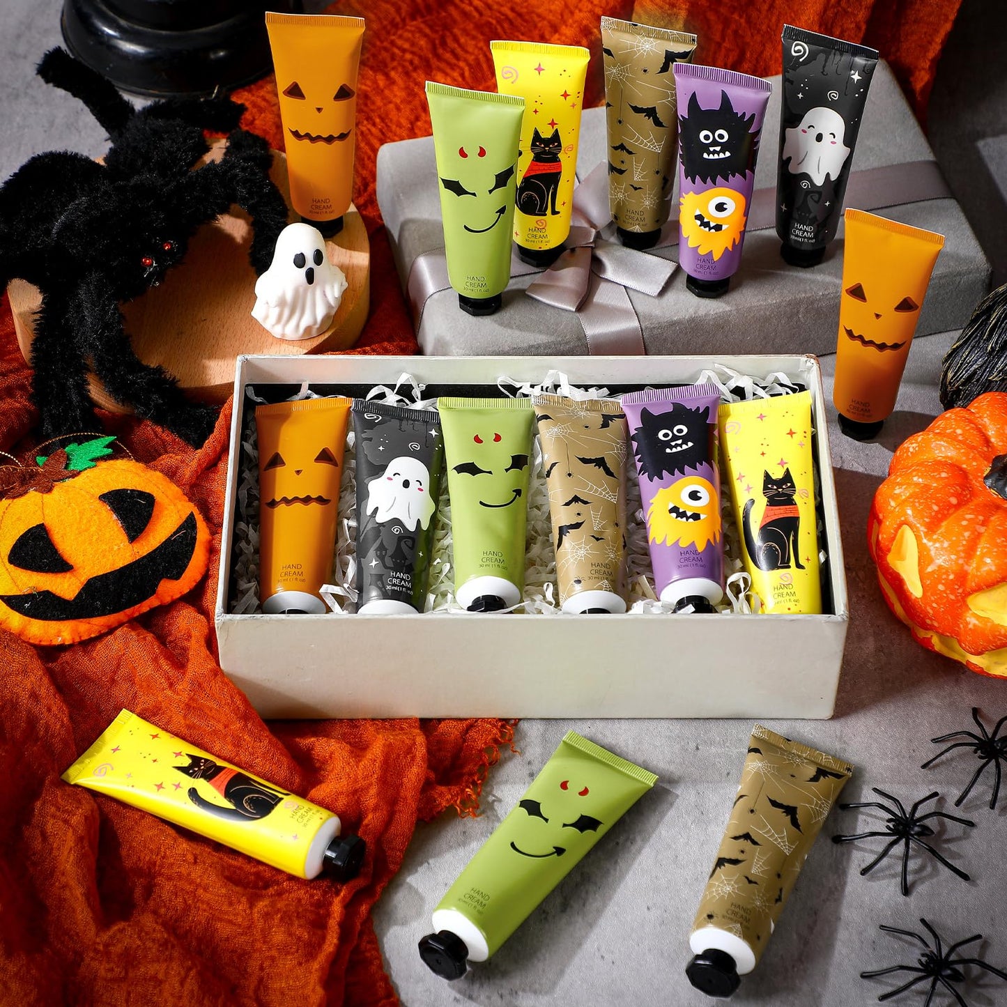 Dansib 48 Pack Halloween Hand Cream Gift Sets for Women Mini Hand Lotion Bulk Travel Size Moisturizing Cream Halloween Party Favors Gifts for Stocking Stuffers 6 Natural Plant Fragrances (Classic)