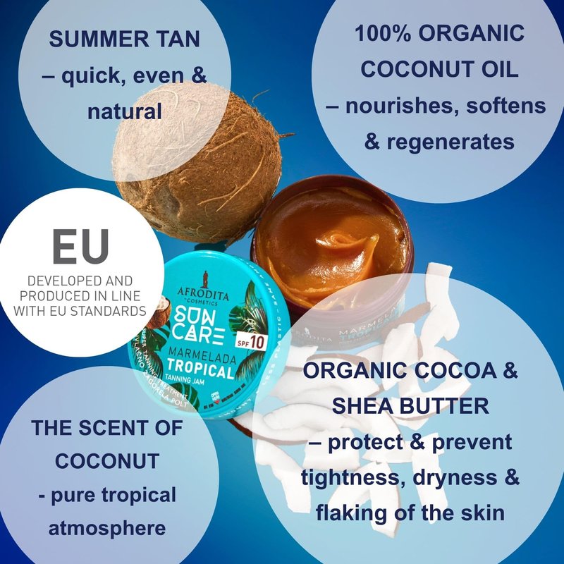 SUN CARE Marmelada TROPICAL F10 SPF10 VEGAN Fast Tanning Jam Bronze skin 6.76 FL Oz/ 200ml