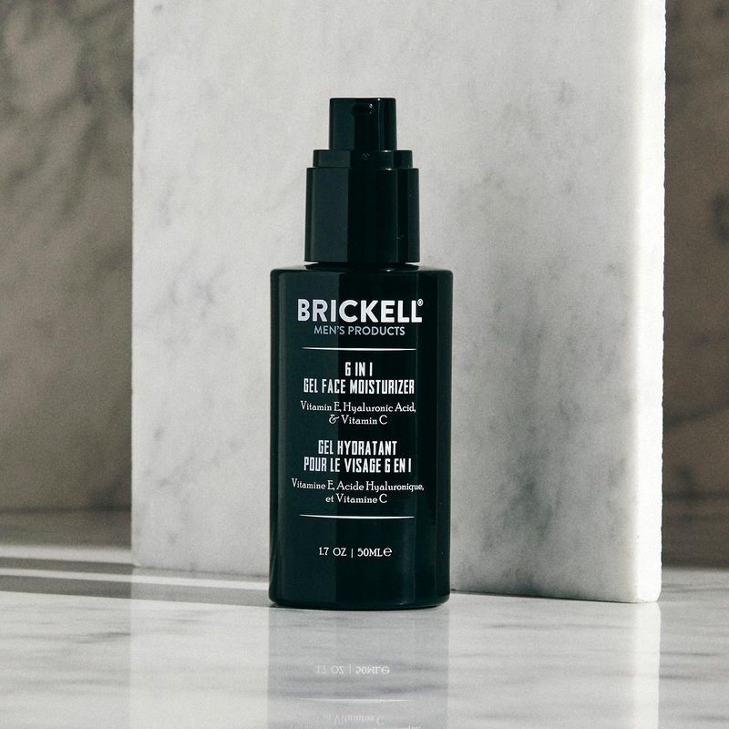 Brickell Men's 6 in 1 Gel Face Moisturizer for Men, Gel Moisturizer With Hyaluronic Acid, Peptides, and Vitamin C, 1.7 ounces, Unscented