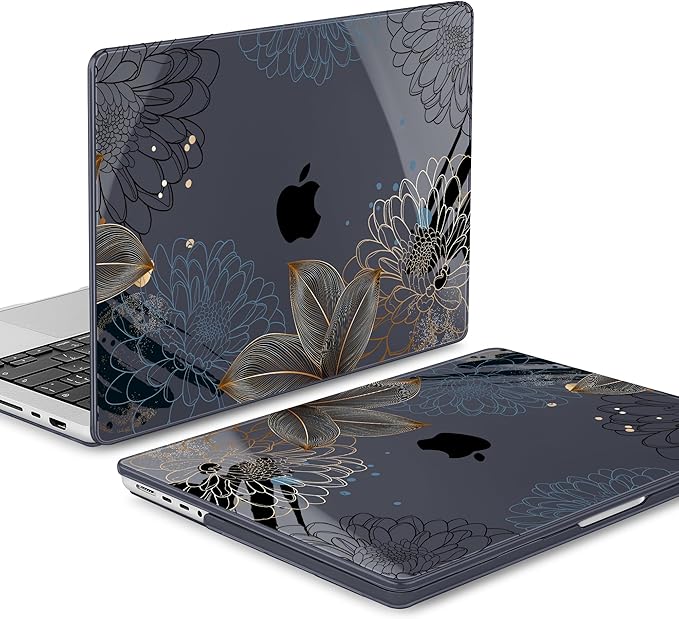 Mektron Case for 2026 M5 MacBook Pro 16 inch A3429 A3428 M4 A3403 A3186 M3 A2991 M2 A2780 M1 A2485 (2021-2025) Pro/Max with Liquid Retina XDR, Hard Shell Plastic Laptop Cover, Line Chrysanthemums