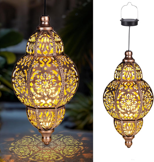 Skiennix Solar Lanterns - Outdoor Garden Decor with Moroccan Chandelier Design | Perfect for Patios & Gazebos