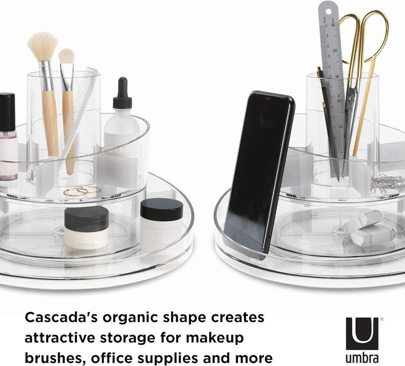 Makeup Organizer - Umbra Cascada Clear Acrylic Design | Compact & Stylish