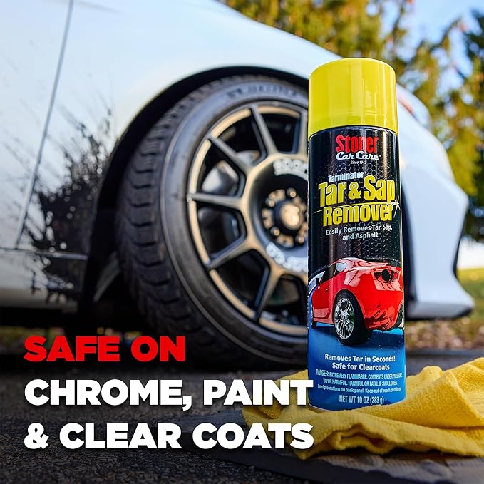Stoner Car Care 91154 Tarminator Tar, Sap, and Asphalt Remover â Fast Acting Tar and Sap Remover for Cars â Clear Coat Safe Auto Cleaner for Paint, Chrome and Wheels â 10 oz