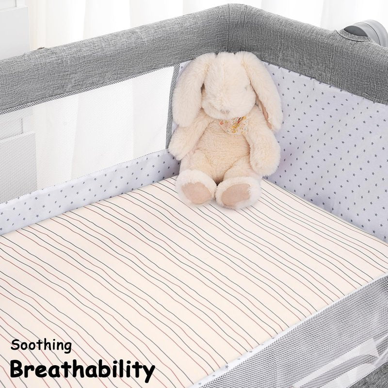 Yoofoss Bassinet Sheets for Baby,3-Pack Fitted Bassinet Sheets Set Compatible with Halo Bassinest Swivel Sleeper,Baby Delight,Angelbliss,Soft Breathable Bassinet Mattress Sheets (Brown+Animals)
