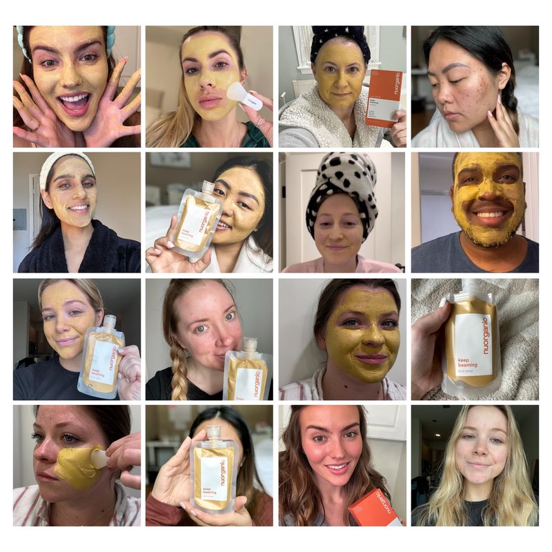 nuorganic Turmeric Face Mask - Soothing, Acne Clearing, Pore Refining, Exfoliating - New Airtight Squeezy Tube, Stays Fresh for 12 Months - Clean & Natural