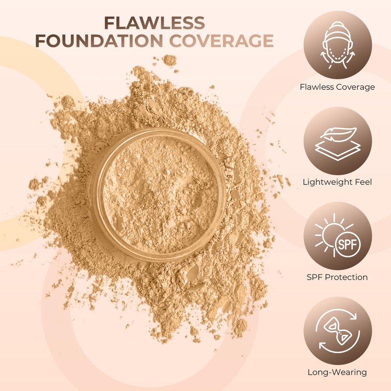 16pc STARTER KIT with 10 BRUSHES SET Mineral Makeup Bare Face Loose Powder Includes Matte Foundation, Veil Primer, Blush, Bronzer, Translucent Finishing Setting Powder SPF 30 Travel Size
