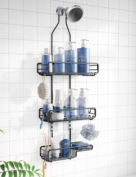 Skiennix Shower Caddy | Adjustable Hanging Bathroom Organizer - Extra Large Storage for Shampoo & Soap