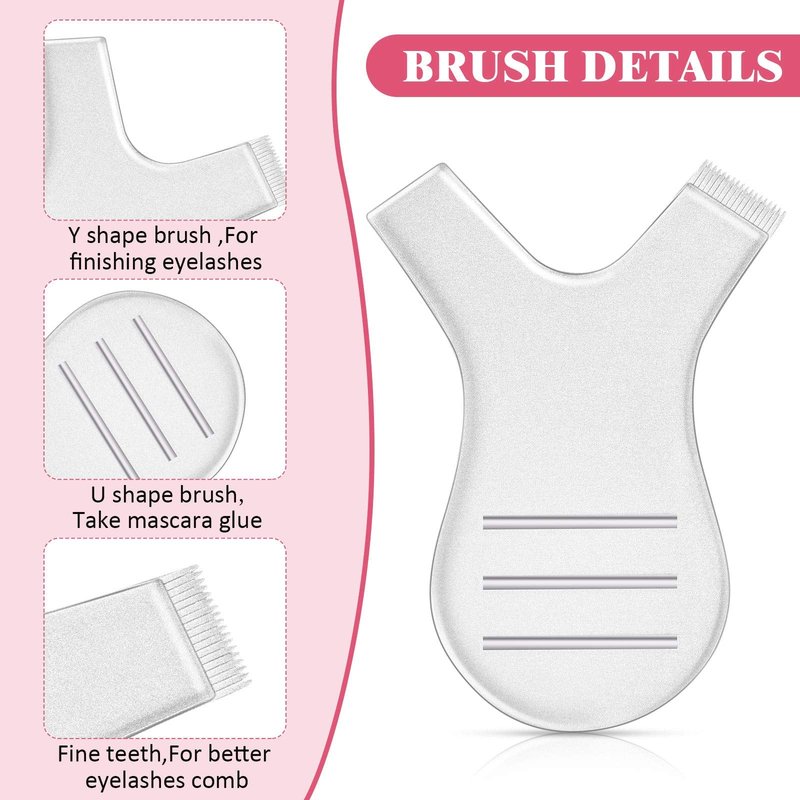 60 Pieces Y Comb Eyelash Lift Brush Eyelash Perming Brush Makeup Beauty Tool Supplies for Lash Grafting Extension