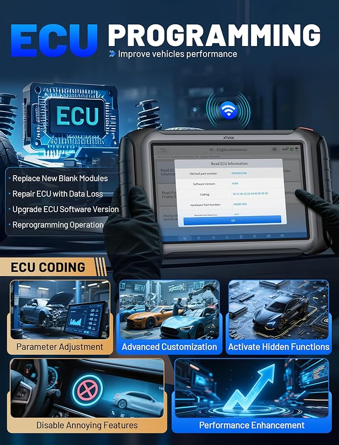 XTOOL IP919 PRO V2.0 ECU Programming Scan Tool, Topology Mapping OBD2 Scanner, 4000+ Bidirectional Test, 51+ Reset, Upgrade of D9S PRO, Automotive ADAS Scanner for Car, FCA/CAN FD/DoIP