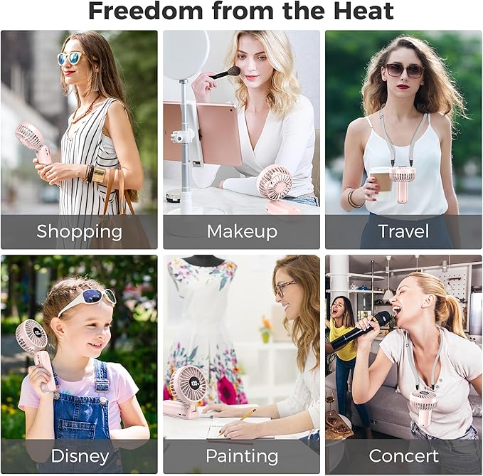 Handheld Fan Foldable, 5000mAh Rechargeable Hand Fans with Powerful Cooling, 4 Speeds, LED Display, Portable Fan for Travel,Concerts,Makeup,Lash,Outdoor Events,Gifts Women