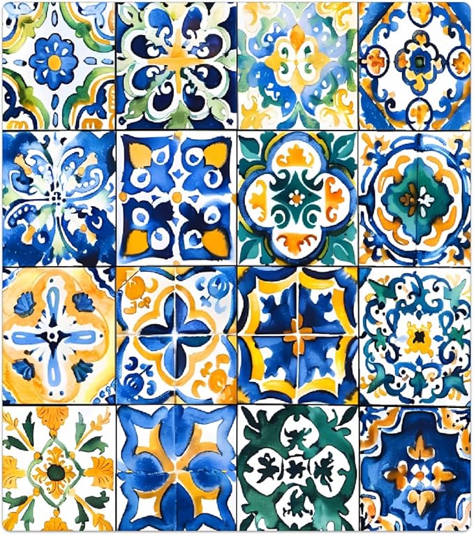 Dishwasher Magnet Cover Ethnic Mexican Tile Pattern Reusable Dishwasher Magnetic Cover Sticker Decorative Dish Washer Door Cover Panel for Home Kitcen Appliance, 21x26 in