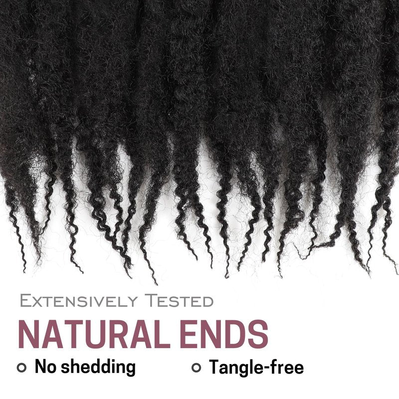 Marley Twist Braiding Hair 8 Packs Marley Twist Hair Cuban Twist Hair 24 Inch Afro Kinky Curly Twist Crochet Hair Cuban Twist Soft and Natural Hair 1B Black (1B, 30inch)