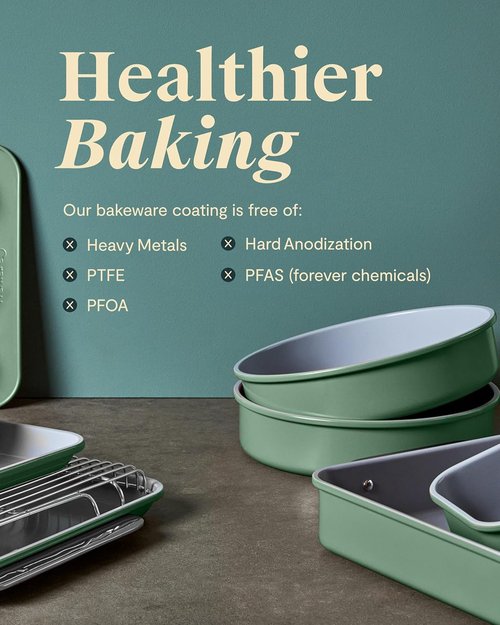 Caraway Non-Stick Ceramic Baking Sheet - Eco-Friendly, PTFE & PFOA Free - Ideal for Baking & Roasting - Medium (15" x 10") - White
