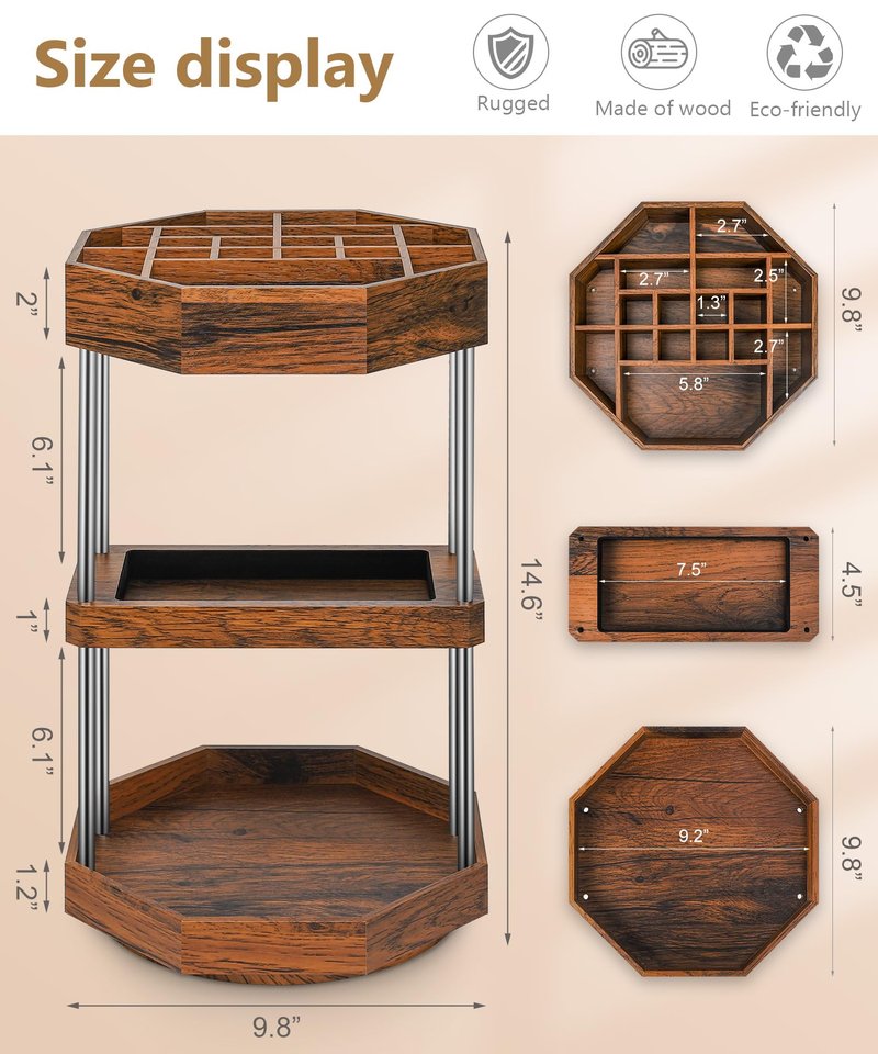 Homde Makeup Organizer 360 Degree Rotating Cosmetic Storage Display Perfume Organizer Cologne Organizer