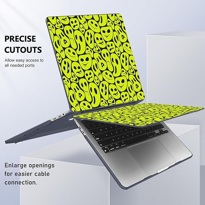 Lepeoac for MacBook Pro 16 inch Case 2019 2020 Release Model A2141, Plastic Hard Shell Cover with Keyboard Cover for MacBook Pro 16 inch with Touch Bar & Touch ID, Distorted Emoticon