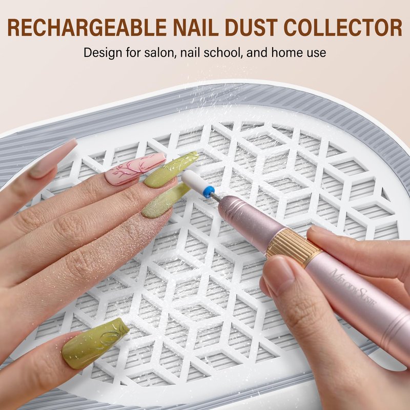 UKRANSA Nail Dust Collector – Professional Strong Suction Nail Vacuum Cleaner with Adjustable Speed, Quiet Operation, Washable Filter for Salon & Home Use