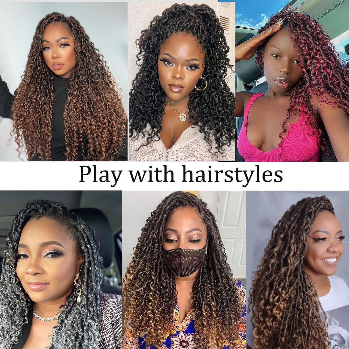Molleas Goddess Locs Crochet Hair 10inch,9 Pakcs Boho Locs Crochet Hair,Faux Locs Crochet Hair for Black Women,Soft Locs With Curly Ends Pre Looped Crochet Braids(10inch(pack of 9),1B#)