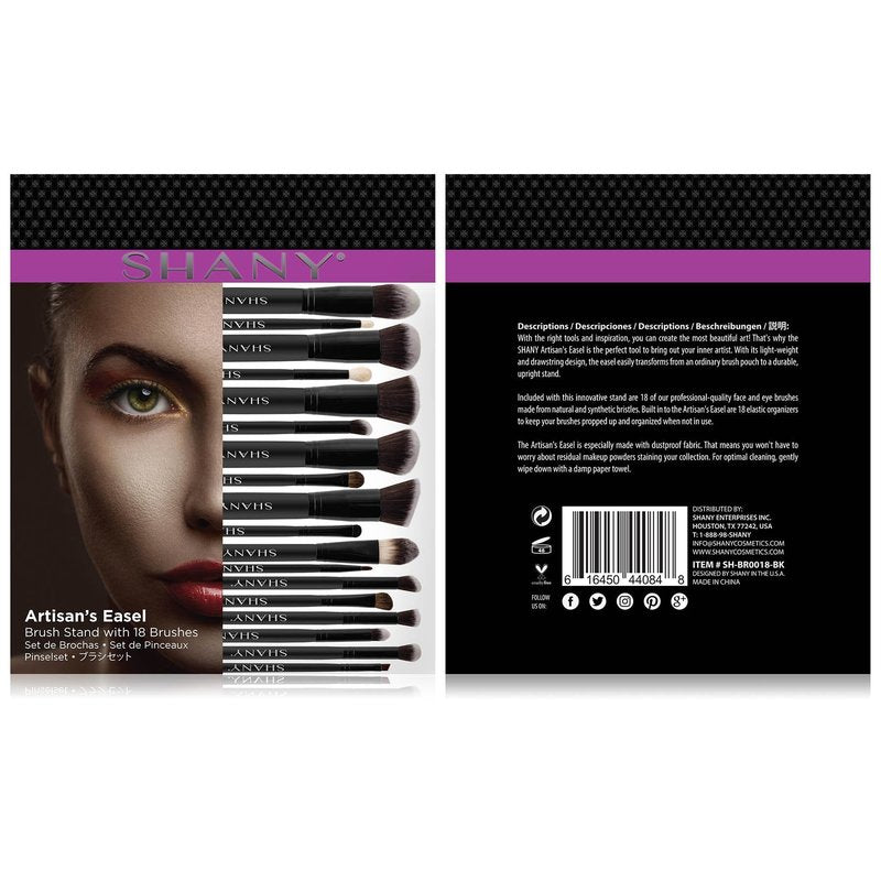 SHANY Makeup Brushes Artisan Easel Elite Cosmetics Make up Brush Set, Complete Kabuki Makeup Brush Set - Old Packaging