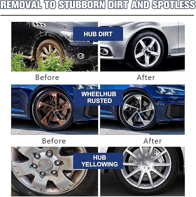 2025 Upgraded Bronze Bomber Wheel Cleaner, Tire Cleaner,- Safe on Chrome and All Wheel Finishes - Brake Dust, Dirt, Browning, Grease, and Grime Remover (US Stock) (4Pack)