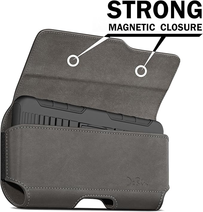 DeBin Holster for Samsung Galaxy Ultra Models s26 s25 s24 s23 s22 s21, Note 20, A13, A32, A02s A03s, A12 A11 A71 A13 Cell Phone Belt Holder Clip Case Pouch Cover (Fits Protective Case on) Pewter