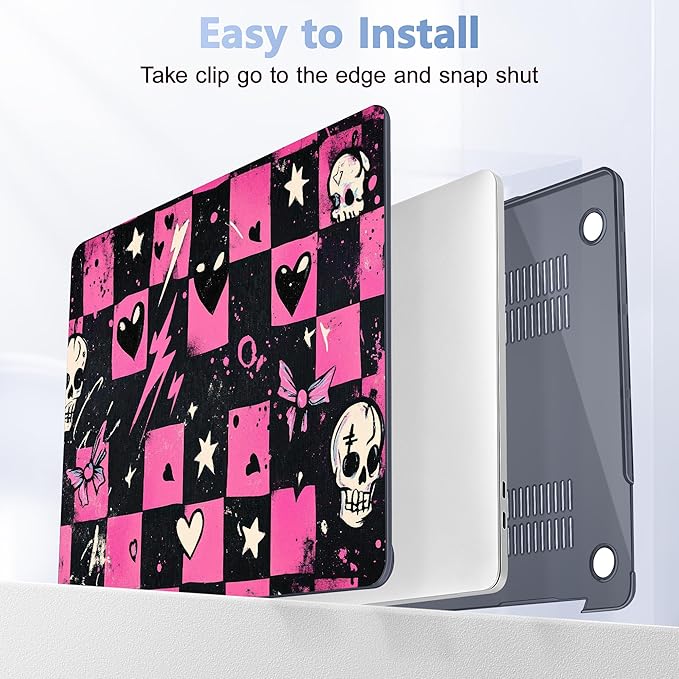 Lepeoac Case for MacBook Pro 13 inch Case M2 2022-2016 A2338 M1 A2251 A2289 A2159 A1989 A1708 A1706, Plastic Hard Shell + Keyboard Cover + Dust Plug, Pop Punk Checkerboard