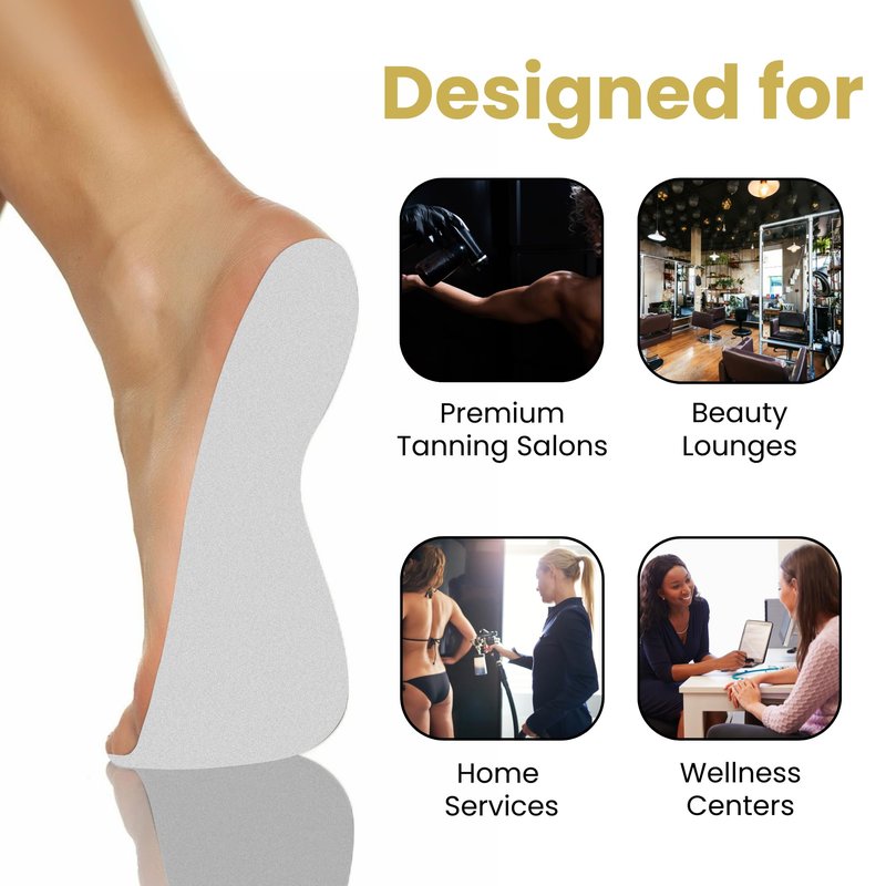 STICKONFEET 120 Pairs Premium Feet Pads for Spray Tanning – Disposable Spray Tan Feet Pads – Easy-to-Use Foot Protectors Designed for Salons and Mobile Spray Tanning Professionals