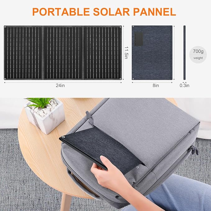 VLAIAN 30W 100W 200W 400W Solar Panel,Portable Foldable Solar Panel Kit,Black with Carrying Case (30W)