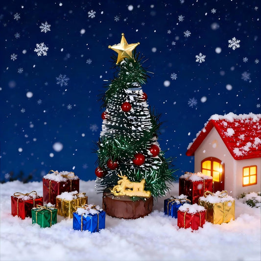 Skiennix Mini Christmas Tree - Small Artificial Tabletop Decor for Home & Parties | Green