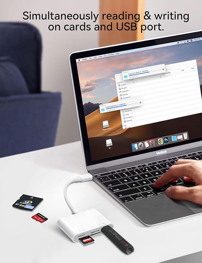 ChiaoPio USB C SD Card Reader, 5 in 1 USB-C to Memory Card Adapter with SD MicroSD MS Memory Stick XD Picture Slots & USB Female Port Compatible with iPhone 15 iPad Mac MacBook Pro/Air/Mini Laptop