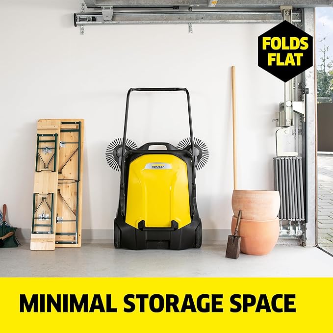 KÃ¤rcher Walk-Behind Outdoor Push Sweeper S 6 Twin for Workshops, Warehouses or Garages - 6X Faster Than a Push Broom, 10 Gallon Capacity, 33.9" Sweeping Width