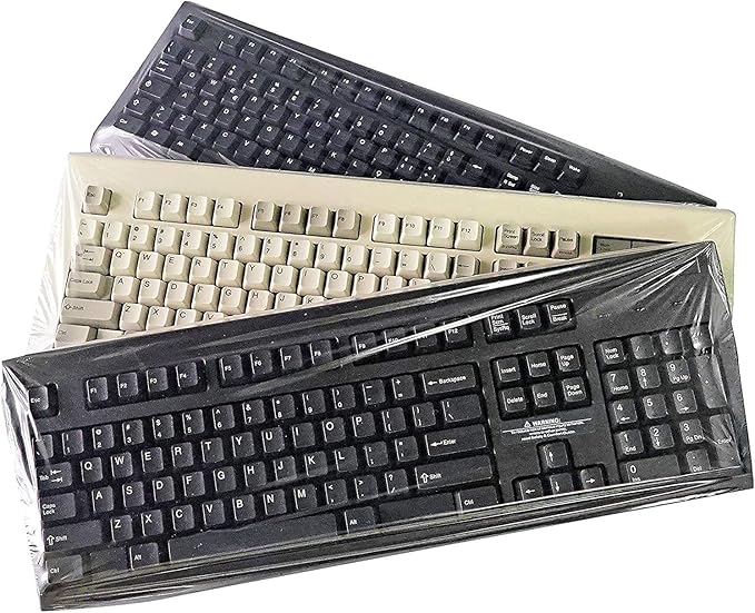Green Onions Supply Universal KeyboardCap. Fully Covered Flat Style 0.025mm Waterproof Anti-Dust Desktop Keyboard Cover with Numeric Hospital/Dentist Use (10x Value 20packs)