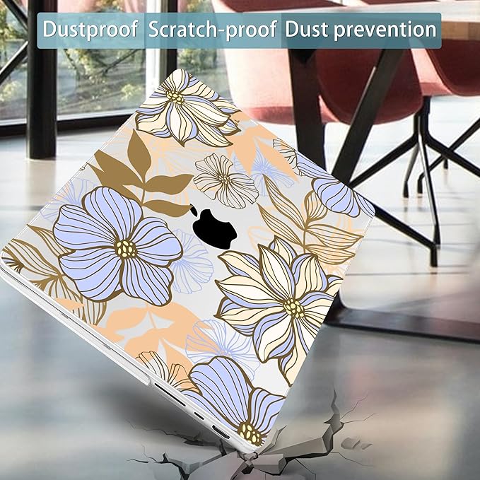 Mektron Case for 2026 M5 MacBook Pro 16 inch A3429 A3428 M4 A3403 A3186 M3 A2991 M2 A2780 M1 A2485 (2021-2025) Pro/Max with Liquid Retina XDR, Hard Shell Plastic Laptop Cover, Abstract Floral