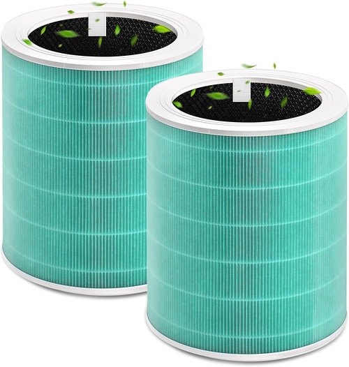 Levoit Core 600S Toxin Absorber Replacement Filter - 3-in-1 Activated Carbon Filter, 2-Pack, Green