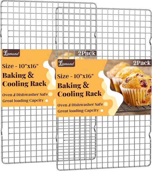 Cooling Racks by [Brand Name] - 2 PCS 10" x 16" Wire Baking Racks | Dishwasher Safe for Oven Cooking & Grilling