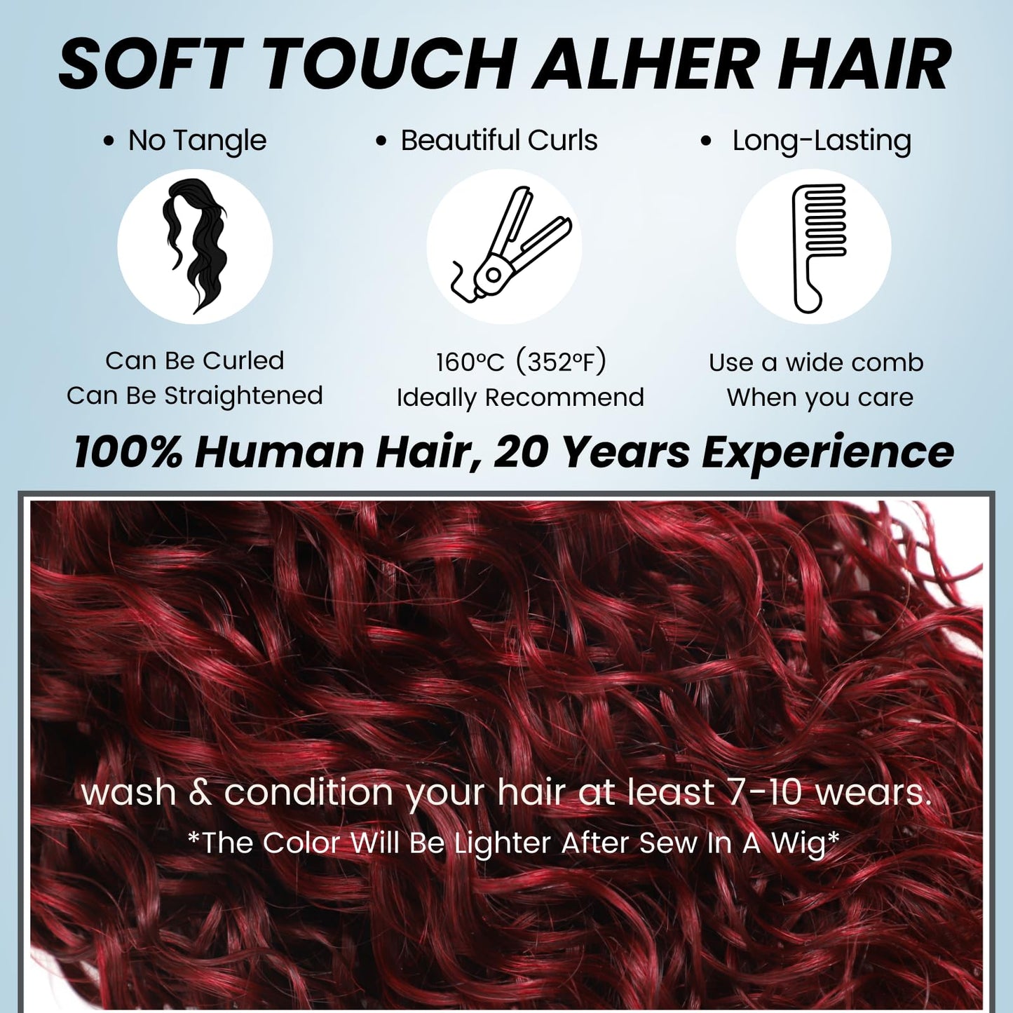 ALHER 4x4 HD Lace Closure Brazilian Human Hair 99j Dark Burgundy Water Wave, 12A Cherry Red Wine Red Color 4x4 Lace Closure 100% Unprocessed Remy Hair Wet n Wavy Free Part & Bleached Knots 12 Inch