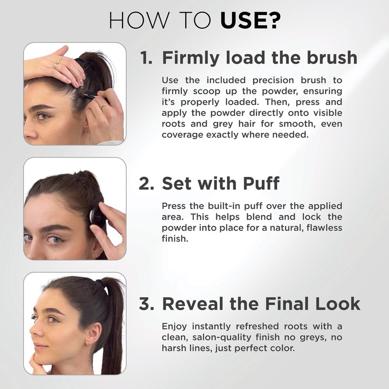THICK FIBER Root Touch Up Powder - Water & Sweat Resistant Hair Loss Concealer Set for Thinning Hair Women, Includes Brush (Dark Brown)