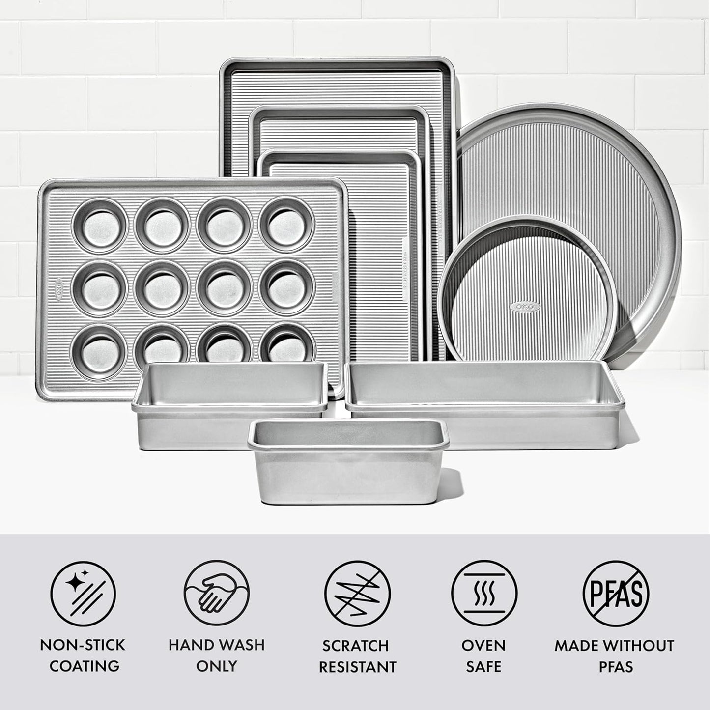 OXO Good Grips Half Sheet Pan - Non-Stick Pro Clear Coated Metal Baking Sheet for Easy Cleanup