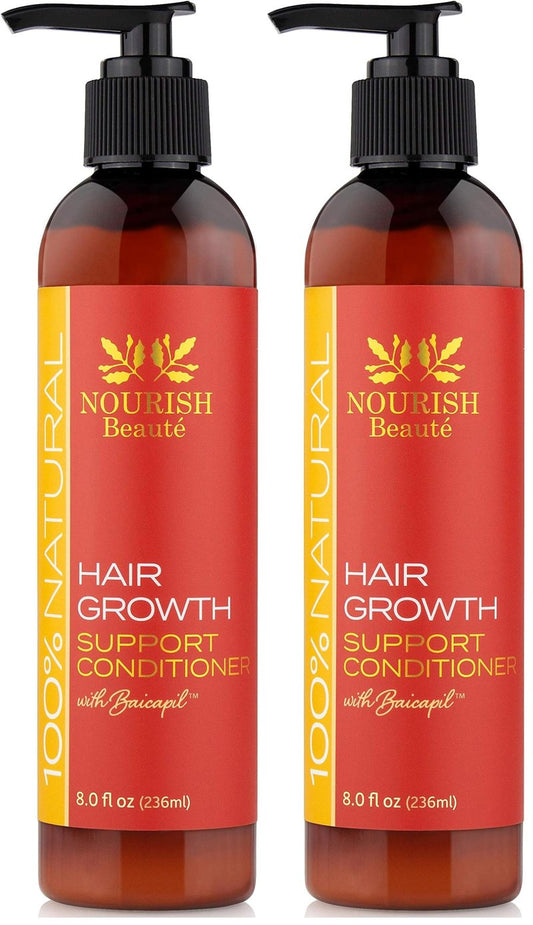 Nourish Beaute Hair Growth Conditioner - All Natural with DHT Blockers, Biotin, Botanicals - All Hair Types, Hair Regrowth & Thickening, Hair Loss Treatment for Men & Women, No Minoxidil or Drugs