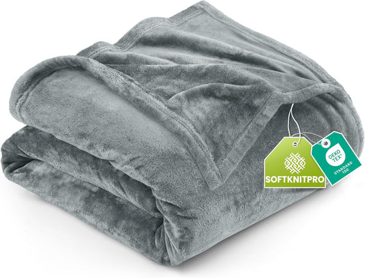 Utopia Bedding Fleece Blanket - King Size Luxury Soft Ash Grey Microfiber | 300GSM Anti-Static (90x102 Inch)