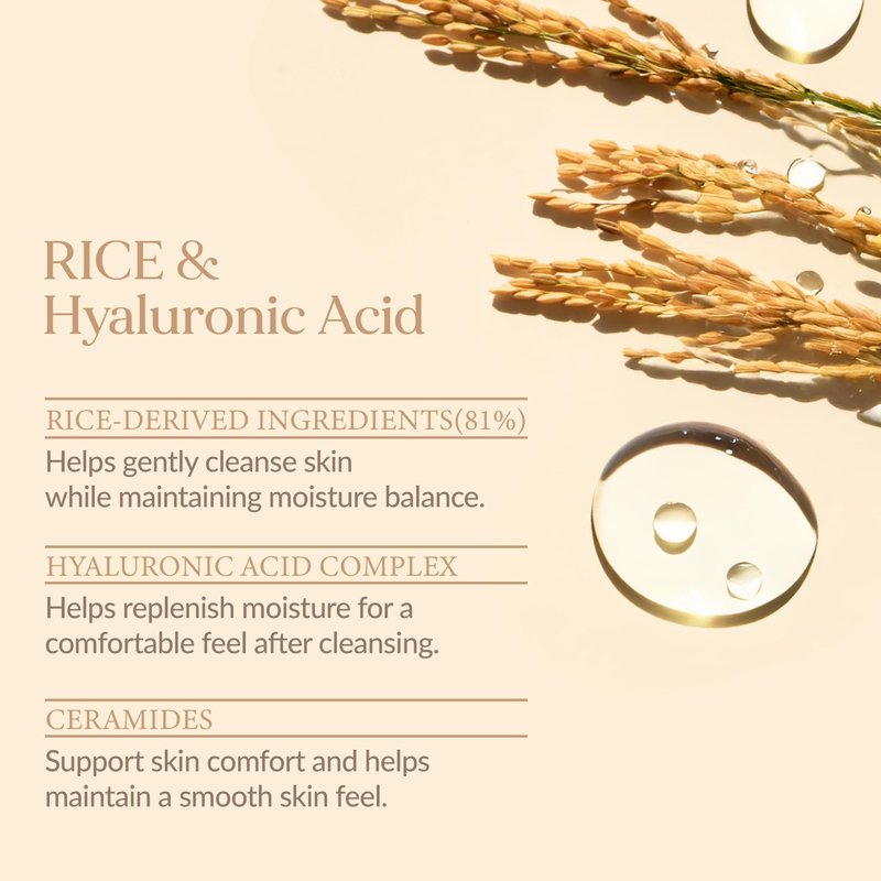 LU'PIUM Rice Deep Cleansing Toner – 81% Rice Cleansing Water for Pore Purifying, Hyaluronic Acid, Makeup Remover, Hydrated Finish, Korean Skincare (300ml, 10.14 fl.oz.)